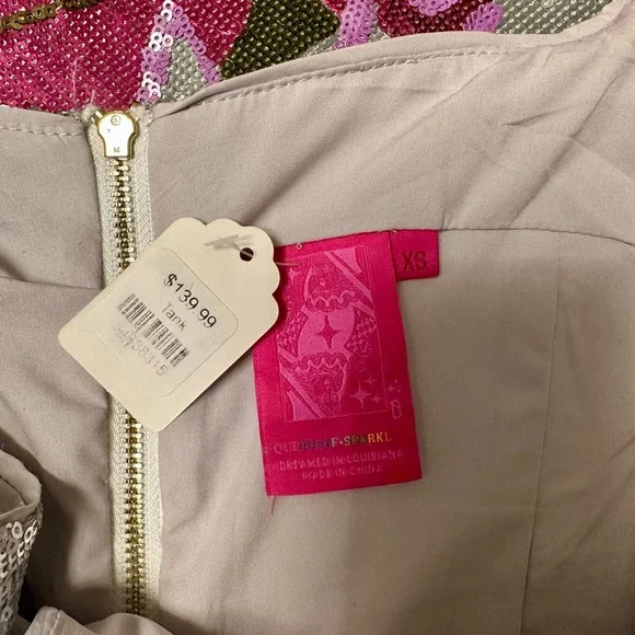 Queen of Sparkles Silver Butterfly Sequin Set - XS NWT - Picture 6 of 8